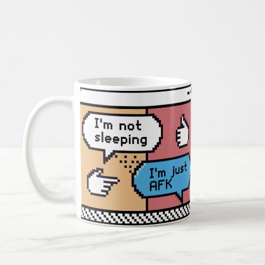 AFK Gamer Pixel Art Mug – Funny Retro Kaffeetasse (Links)