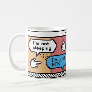 AFK-Gamer-Pixel-Art-Tasse – Lustig Retro Kaffeetasse