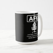 AFK Snacks Run Lustiges Gamer Zitat Design Kaffeetasse (VorderseiteRechts)