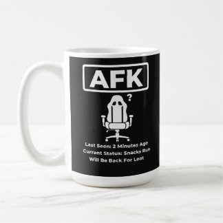AFK Snacks Run Lustiges Gamer Zitat Design Kaffeetasse