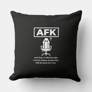 AFK Snacks Run Lustiges Gamer Zitat Design Kissen