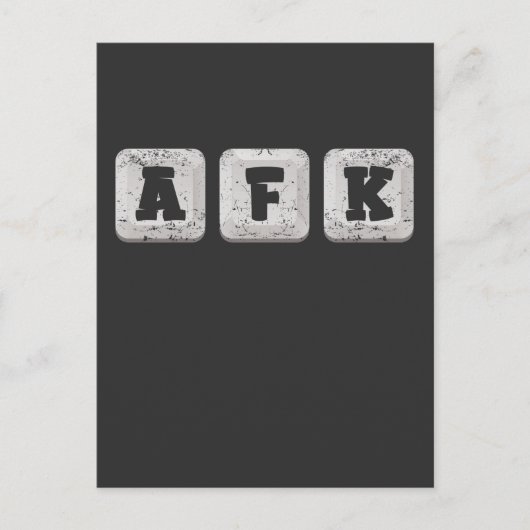 AFK weg vom Keyboard-Gamer-Computerspiel Postkarte (Vorderseite)