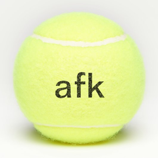 AFK - weg von der Tastatur in schwarzem Typografie Tennisbälle (Rückseite)