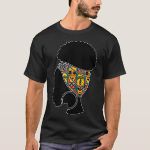 Afo-Frau mit schwarzem Hist aus afrikanischem Must T-Shirt