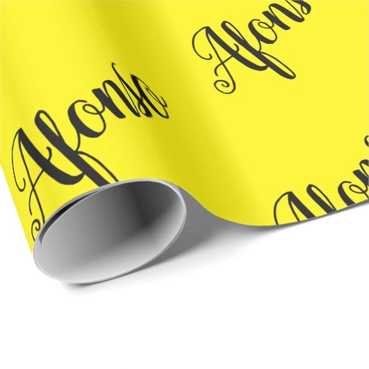 Afonso Yellow Wrapping Paper Geschenkpapier (Rolleneckpunkt)