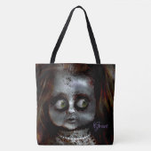 Afraid Doll Beängstigend Halloween Monogram Tasche (Vorderseite)