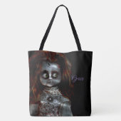 Afraid Doll Beängstigend Halloween Monogram Tasche (Rückseite)