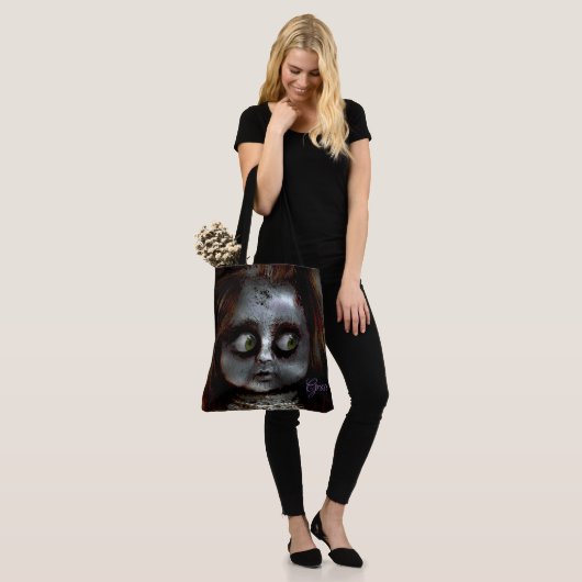 Afraid Doll Beängstigend Halloween Monogram Tasche (Am Model)