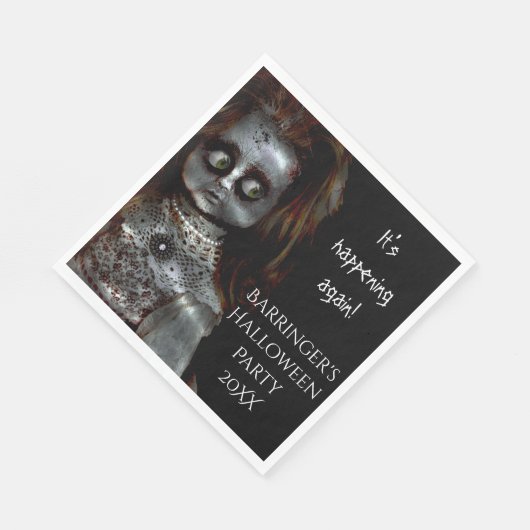 Afraid Doll Beängstigend Halloween-Party Napkin Serviette (Ecke)