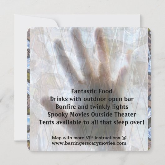 Afraid Doll Beängstigend Movie Night Party Einladu Einladung (Rückseite)