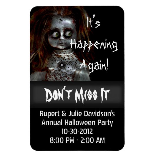 Afraid Doll Beängstigende Halloween-Erinnerung Magnet (Vertikal)