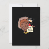 Afraid Turkey verkleidet Joke Spaß Funny Thanksgiv Einladung (Vorderseite)