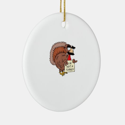 Afraid Turkey verkleidet Joke Spaß Funny Thanksgiv Keramik Ornament (Rechts)
