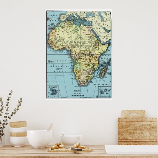 Africa 1890 Vintag Map Poster (Küche)