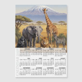 Africa 2026 Fridge Calendar, Animals, Kilimanjaro Magnetkarte (Vorderseite)