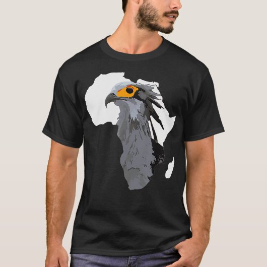 Africa African Map Secretary Bird Sagittarius T-Shirt (Vorderseite)
