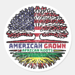 Africa African US American USA United States Tree Runder Aufkleber
