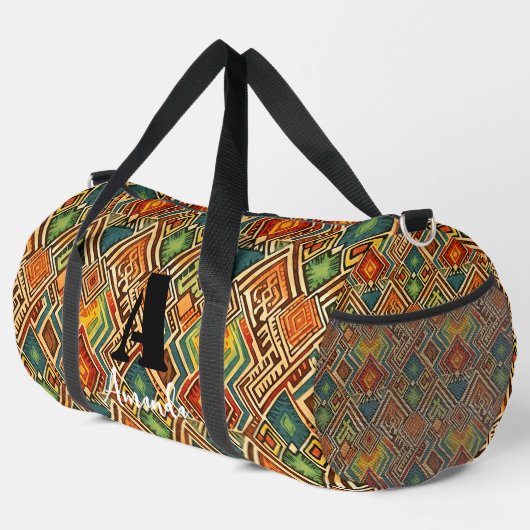 Africa Amhara Ethiopia Geometric Ethnic Pattern 16 Duffle Bag (Rechte Ecke)