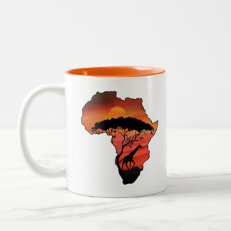 Africa and Giraffe Zweifarbige Tasse