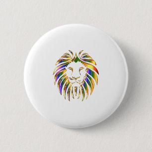 Africa Animal Art Big Cat Lion Chromatic farbig Button