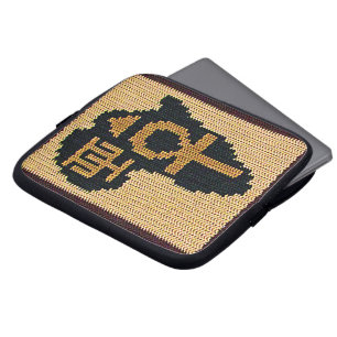 Africa Ankh Artisan Crochet Print Electronics Bag Laptopschutzhülle