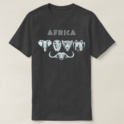 Africa Big 5 Wildlife Safari Jagd T-Shirt (Design vorne)
