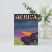 Africa Big Cat Retro Style Reiseposter Postkarte (Stehend Vorderseite)