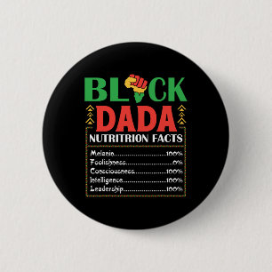 Africa Black Dada Nutrition Fact Melanin Bewusstse Button