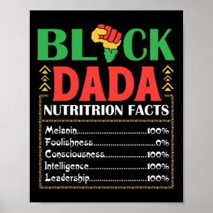 Africa Black Dada Nutrition Fact Melanin Bewusstse Poster