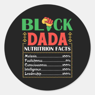 Africa Black Dada Nutrition Fact Melanin Bewusstse Runder Aufkleber