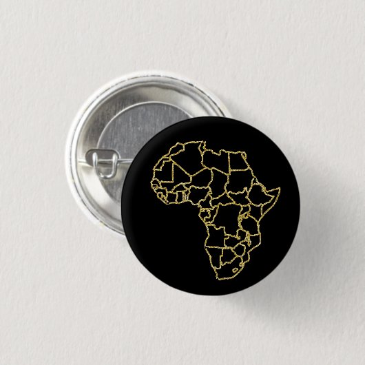 Africa Black Gold Glitzer Button Button (Vorne & Hinten)