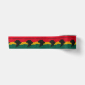 Africa Black Red Gold Green Artisan Crochet Print Satinband (Vorderseite)