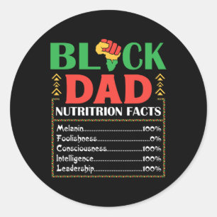 Africa Black Vater Nutrition Facts Melanin Conscie Runder Aufkleber