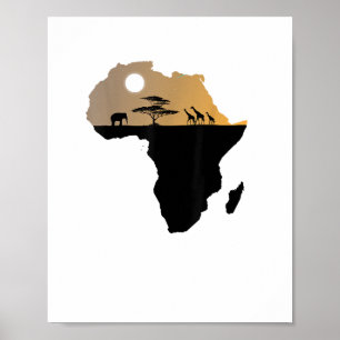 Africa Continent Safari Poster