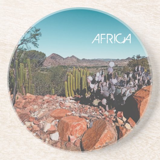 Africa Desert Landscape Nature Cactus Pflanze Getränkeuntersetzer (Vorne)