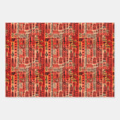 Africa Dogon Mali Ethnic Tribal Watercolor Muster Geschenkpapier Set (Vorderseite 3)