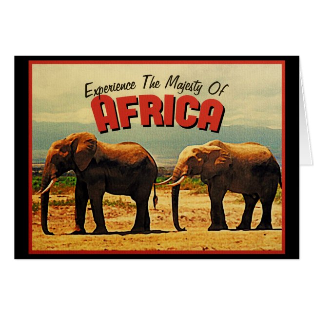 Africa Elephants Vintage Travel (Vorderseite (Horizontal))