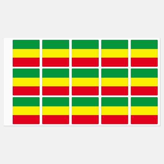 Africa Ethiopia Rasta Flag Etiketten (Blatt)