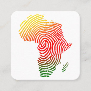 Africa Finger Print, Black History, Equal Rights, Quadratische Visitenkarte