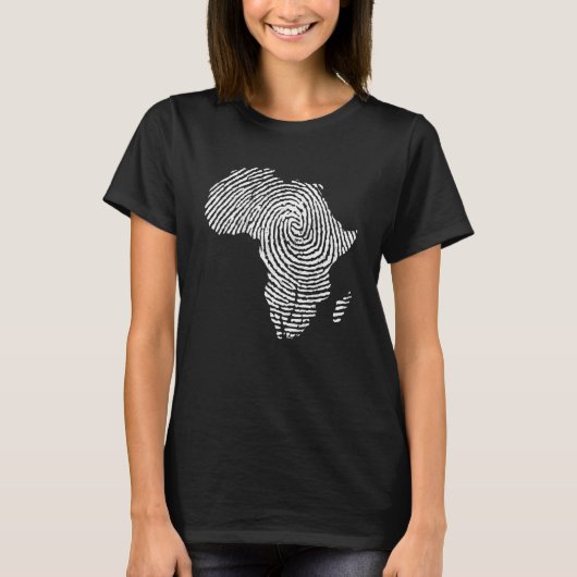 Africa Fingerprint African Flag Black Pride DNA Af T-Shirt (Vorderseite)