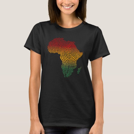 Africa Fingerprint African Flag Black Pride DNA Af T-Shirt (Vorderseite)
