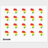 Africa-Form-Flagge Runder Aufkleber (Blatt)