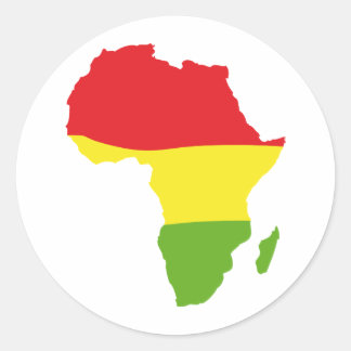 Africa-Form-Flagge Runder Aufkleber