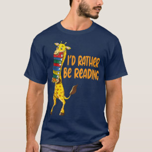 Africa Giraffen a Stack Reading Books Liebt Funny T-Shirt