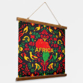 AFRICA Hanging Tapestry Wandteppich Mit Holzrahmen (Gewinkelt)