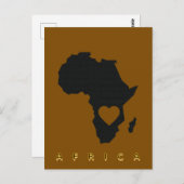Africa Heart Map Postcard Postkarte (Vorne/Hinten)
