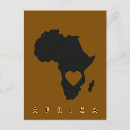 Africa Heart Map Postcard Postkarte (Vorderseite)