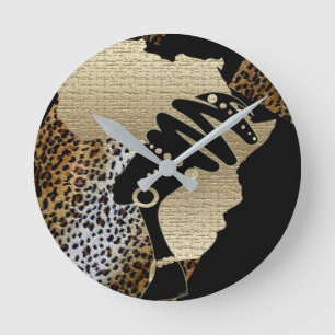 Africa In Gold, A Logo Runde Wanduhr