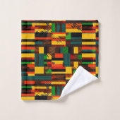 Africa Kente Ghana, Elfenbeinküste Stammesmuster 1 Badhandtuch Set (Waschlappen)