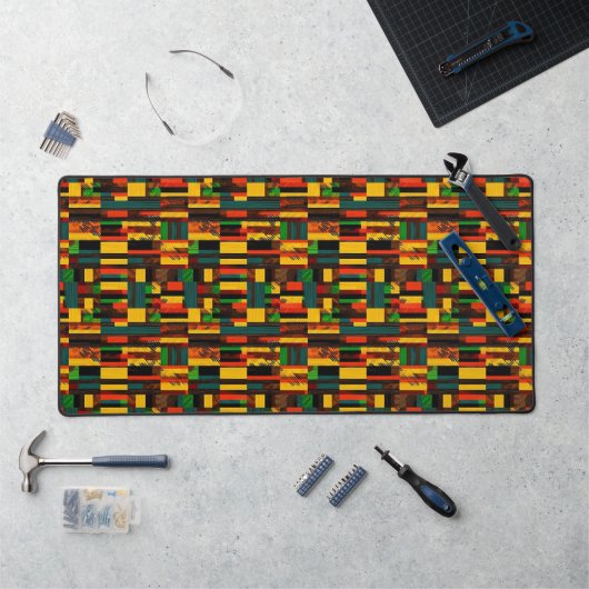 Africa Kente Ghana, Elfenbeinküste Stammesmuster 1 Schreibtischunterlage (Arbeitsplatz)